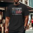 Dad Grandpa Veterans For Trump 2024 American Flag Camo Big and Tall Men T-shirt