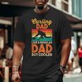 Dad's Day Retro Curling Dad Like A Regular Dad But Cooler Big and Tall Men T-shirt