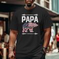 Father's Day Papa Bear Dad Grandpa Usa Flag July 4Th Big and Tall Men T-shirt