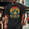 Father's Day Vintage Best Cat Dad Ever Retro For Cat Big and Tall Men T-shirt