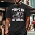 My Favorite Trucker Calls Me Grandpa Usa Flag Father Big and Tall Men T-shirt