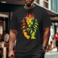 Junenth Is My Independence Day Black King Lion Father Day Big and Tall Men T-shirt