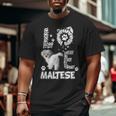 Love Maltese Dog Paw Sunflower Lover Costume Big and Tall Men T-shirt