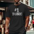 Mens 1 Bunic Number One Father's Day Tee Big and Tall Men T-shirt