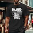 Mens American Flag Best Truckin Daddy Truck Driver Trucker Big and Tall Men T-shirt