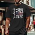 Mens Home Of The Free Because Of The Brave Proud Veteran Soldier Big and Tall Men T-shirt