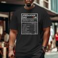 Mens Jordanian Dad Nutrition Facts National Pride For Dad Big and Tall Men T-shirt