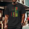 Mens Juneteenth Best Dad Ever American Flag For Father's Day Big and Tall Men T-shirt