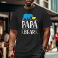 Mens Papa Bear Down Syndrome Awareness Proud Dad Big and Tall Men T-shirt