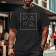 Papa Square Father's Day Present For Dad Grandpa Dada Big and Tall Men T-shirt