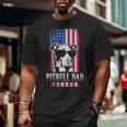 Pitbull Dad American Flag Big and Tall Men T-shirt