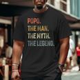 Popo The Man The Myth The Legend Grandpa Father Day Big and Tall Men T-shirt