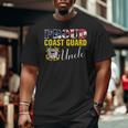Proud Coast Guard Uncle With American Flag For Veteran Day Veteran Big and Tall Men T-shirt