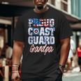 Proud Patriotic Usa Coast Guard Grandpa Usa Flag Men Grandpa Big and Tall Men T-shirt