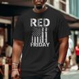 Red Friday Remember Everyone Deployed Us Flag Tee Big and Tall Men T-shirt