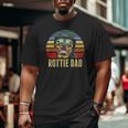 Rottie Dad Rottweiler Dog Vintage Retro Sunset Beach Vibe Big and Tall Men T-shirt