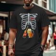 Skeleton Costume Halloween Beer Xray Matching Family Dad Big and Tall Men T-shirt
