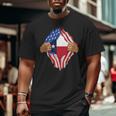 Texas Roots Inside State Flag American Proud Big and Tall Men T-shirt