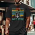 Vintag Retro Best Border Collie Dad Happy Father's Day Big and Tall Men T-shirt