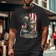 Vintage Us Flag Veteran Thank You Military Boot Veteran Day Big and Tall Men T-shirt