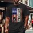 Wrestling Dad Usa American Flag Wrestle Men Father's Day Big and Tall Men T-shirt
