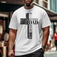 Cool Christian Blessed Dad Cross American Flag Fathers Day Big and Tall Men T-shirt