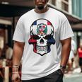 Dominican Flag Skull Cool Dominican Republic Skull Dominican Republic Big and Tall Men T-shirt