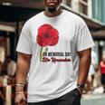 Memorial Day Red Poppy Patriotic Military Veteran Big and Tall Men T-shirt