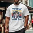 Mens Australian Shepherd Dad Father Retro Australian Shepherd Big and Tall Men T-shirt