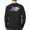 Make America Skate Again Red White & Blue Distressed Back Print Long Sleeve T-shirt