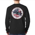 American Flag F-15 Eagle Us Military Fighter Jet 4Th July Back Print Long Sleeve T-shirt