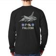 American Military Airforce Aircraft Fighter F16 Falcon Jet Back Print Long Sleeve T-shirt