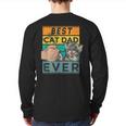 Best Cat Dad Ever Father's Day Daddy Father Sayings Back Print Long Sleeve T-shirt