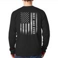 Best Dad Ever Flag American Fathers Day For Dad Son Back Print Long Sleeve T-shirt