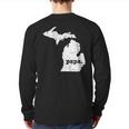 Best Papa MichiganGrandpa Back Print Long Sleeve T-shirt