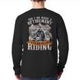 Bike Grandpa Motorcycle Rider Retirement Papa Biker Back Print Long Sleeve T-shirt
