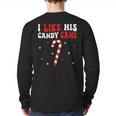 I Like His Candy Cane Couples Matching Christmas Back Print Long Sleeve T-shirt