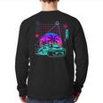 Car Drifting Aesthetic Vaporwave 80S Style Cars Lover Back Print Long Sleeve T-shirt