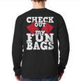 Check Out My Funbags Cornhole Player Bean Bag Game Back Print Long Sleeve T-shirt