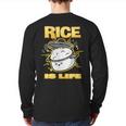 Cute Kawaii Rice Is Life Filipino Food Philippines Back Print Long Sleeve T-shirt