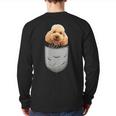 Cute Poodle Pudelhund Caniche Dog Lovers And Pocket Owner Back Print Long Sleeve T-shirt