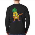 Dabbing Pineapple Kid Beach Vacation Summer Hawaii Back Print Long Sleeve T-shirt