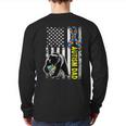 Dad Autism Awareness American Flag Autism Dad Daddy Back Print Long Sleeve T-shirt