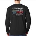 Dad Grandpa Veterans For Trump 2024 American Flag Camo Back Print Long Sleeve T-shirt