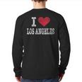 Distressed Retro I Love Los Angeles Souvenir Back Print Long Sleeve T-shirt