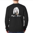 Autism Family Papa Bear Autism Awareness Back Print Long Sleeve T-shirt