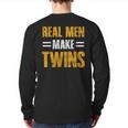 Father's Day Humor Novelty For Twins Dad Back Print Long Sleeve T-shirt