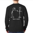 Need A Hand Stickman Costume Stick Figure Back Print Long Sleeve T-shirt