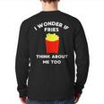 Workout Gym French Fries Back Print Long Sleeve T-shirt