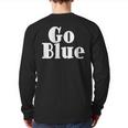 Go Blue Team Spirit Gear Color War Royal Blue Wins The Game Back Print Long Sleeve T-shirt